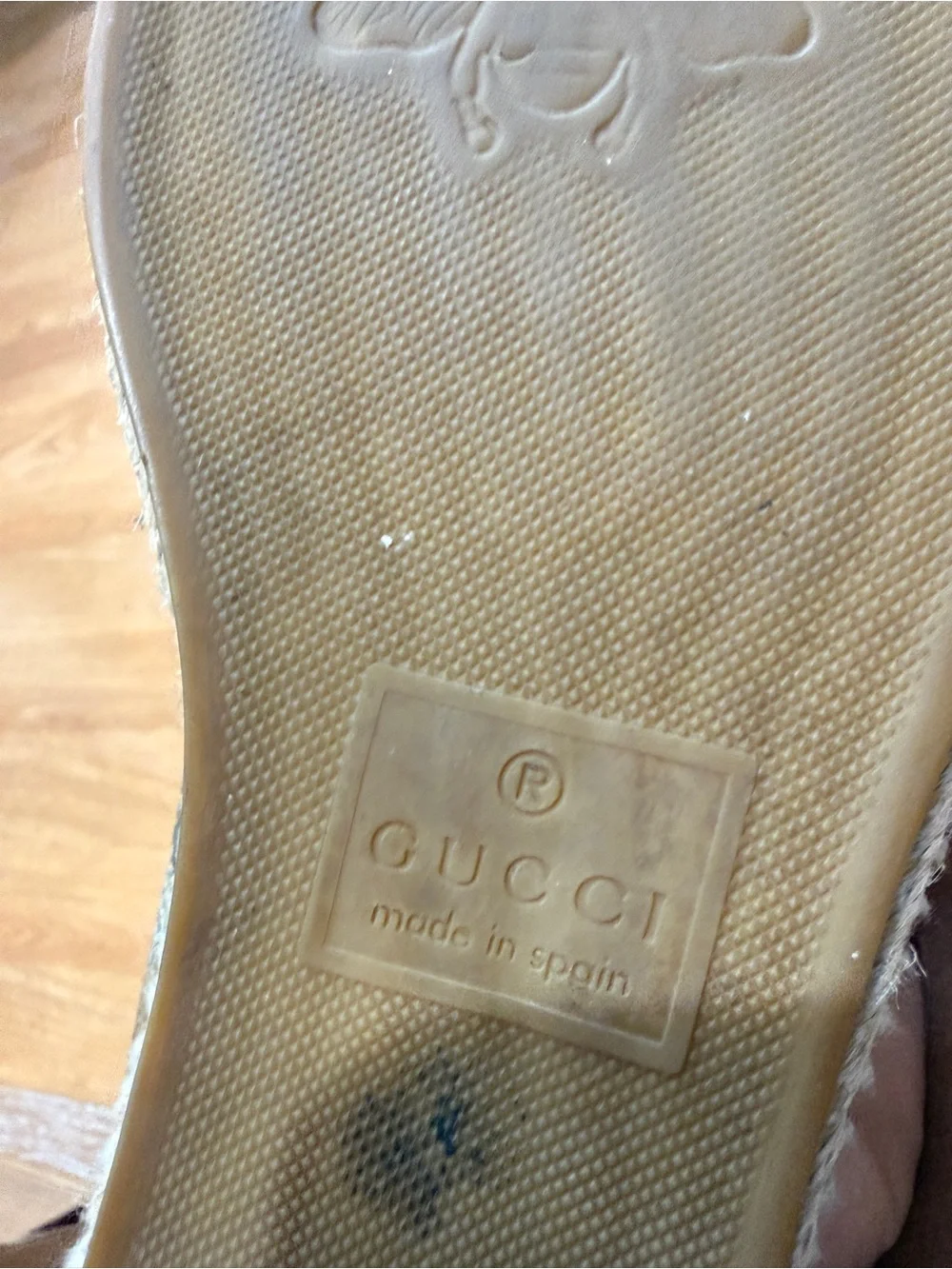 LKN Gucci Authentic Espadrille Flats in Brown and Gold size 38 1/2